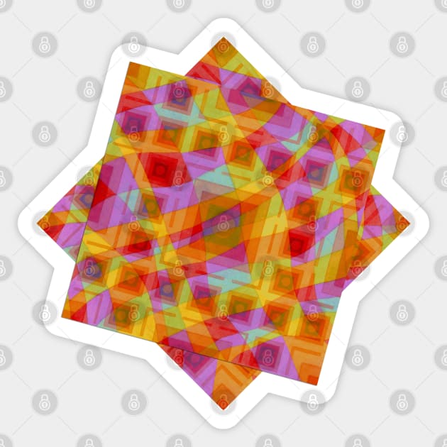 Groovy Rainbow Argyle Sticker by PatriciaSheaArt